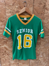 Adult S Green & Gold 'Senior 16' Vintage Style USA College Sport T-Shirt
